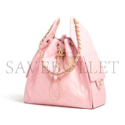 CHANEL 25 MEDIUM HANDBAG GRAINED CALFSKIN & GOLD-TONE METAL LIGHT PINK AS5311 (40*30*15cm)